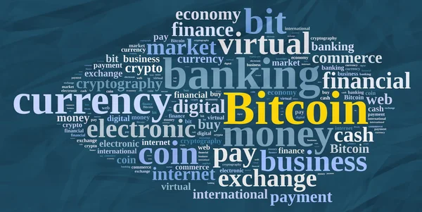 Nube di parole relative a Bitcoin . — Foto Stock