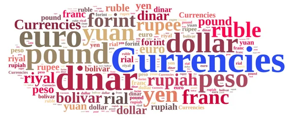 Word cloud related currencies. — Stock Photo, Image