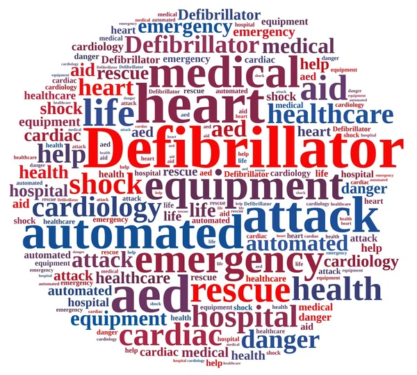 Word cloud relating to Defibrillator. — Stock Photo, Image