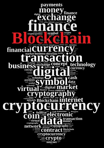 Kelime bulutu Blockchain ile.