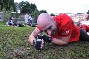 Farinato yarış - aşırı engel yarış Gijon, İspanya. 