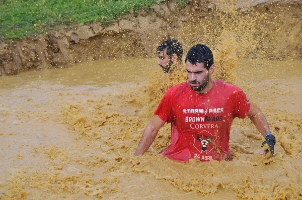 Farinato Race - extreme obstacle race in Gijon, Spain. — Stock Photo, Image