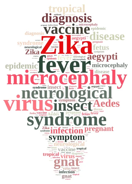 Ordet molnet på Zika viruset. — Stockfoto