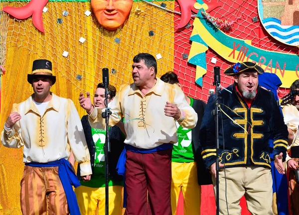 Coro típico de carnaval (chirigota) em El Puerto de Santa Maria . — Fotografia de Stock