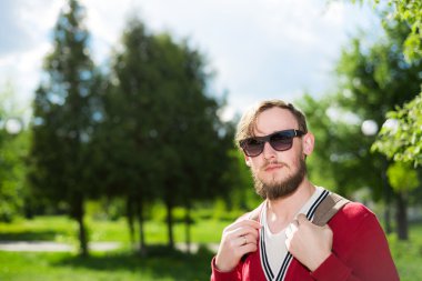 Hipster öğrenci adam portresi