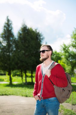 Hipster öğrenci adam portresi