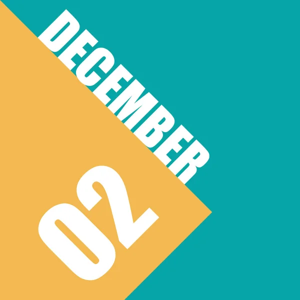 Den December Dag Månaden Illustration Datum Inskription Orange Och Blå — Stockfoto