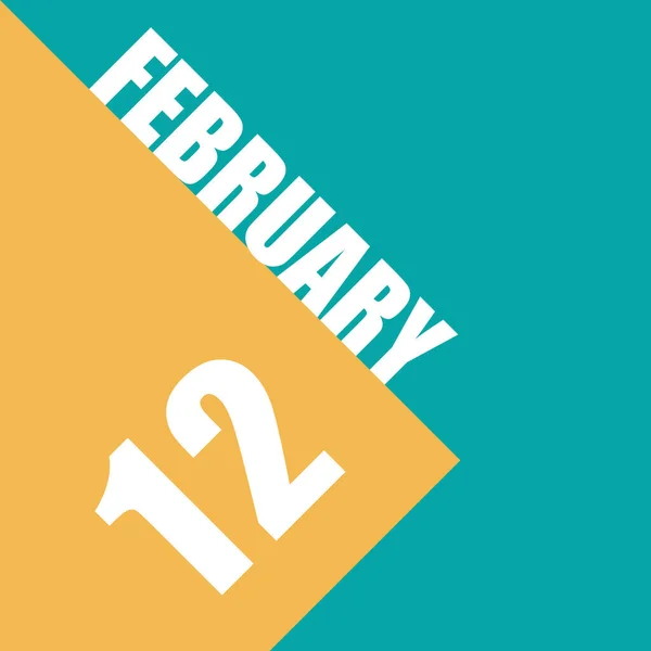 Den Februari Dag Månaden Illustration Datum Inskription Orange Och Blå — Stockfoto