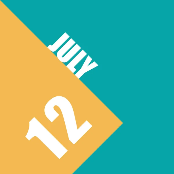 July 12Th Day Month Illustration Date Inscription Orange Blue Background — Stock Photo, Image