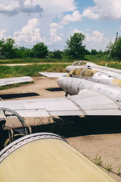 Gros Plan Poste Pilotage Pilote Chasse Militaire Une Fissure Est — Photo