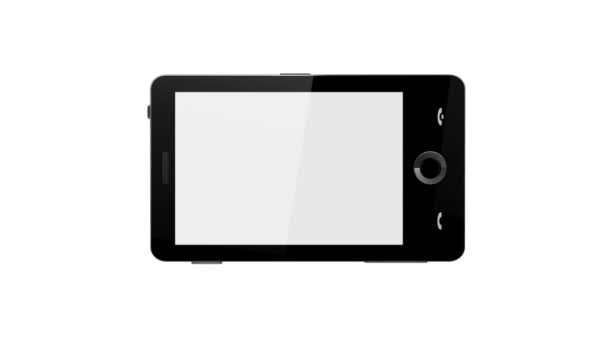 Tablet digitale a schermo bianco pronto per il tuo messaggio — Video Stock