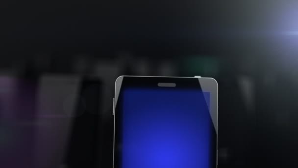 Telefones celulares brilhando gradualmente na multidão — Vídeo de Stock