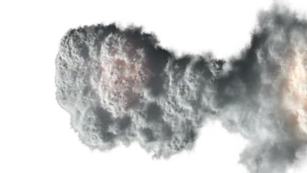 Explosión con humo blanco — Vídeo de stock
