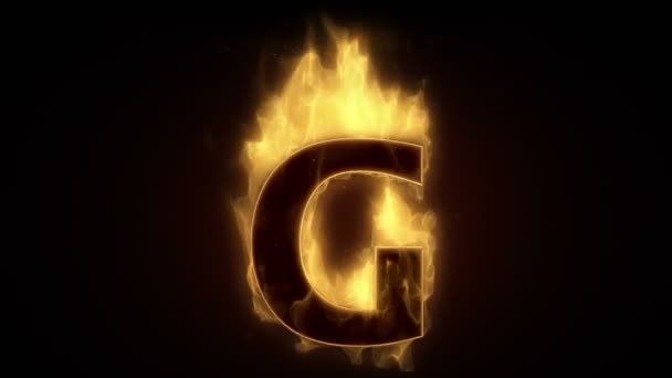 Огненная буква G — стоковое видео