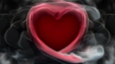 duman kırmızı kalp valentine kavramı