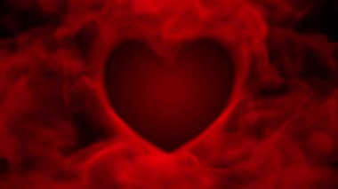 duman kırmızı kalp valentine kavramı