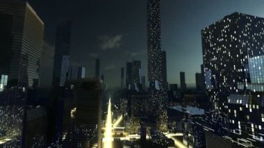 modern şehir gece