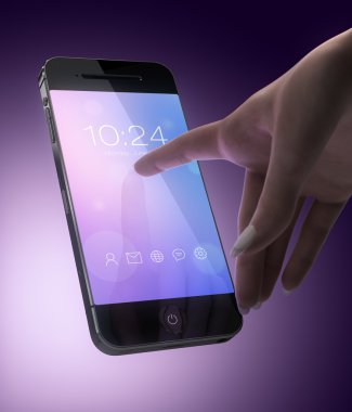Smartphone ekran dokunaklı el