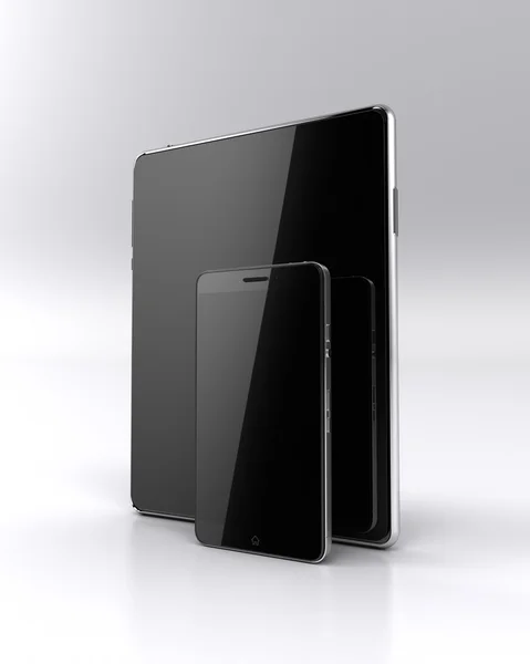 Smartphone med tablett — Stockfoto
