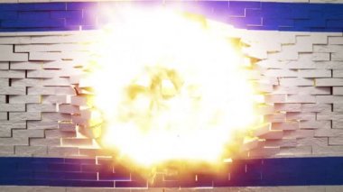 İsrail bayrağı ile patlayan duvar