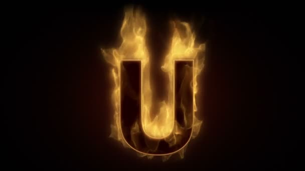 fiery letter u burning stock video cliparea 54796575 letter u video