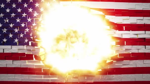 Esplosione del muro degli Stati Uniti d'America — Video Stock