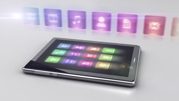 Digitale tablet in rotatie — Stockvideo