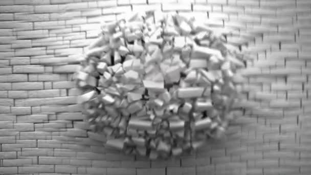 Exploding wall — Stock Video