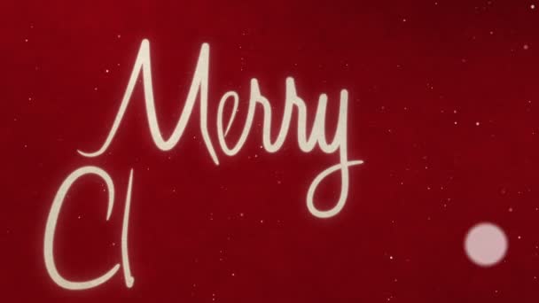 Frohe Weihnachten Text mit Schnee — Stockvideo