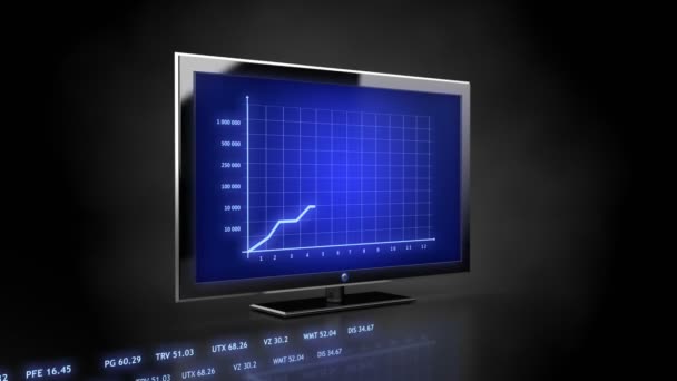 Proyección de TV led de datos empresariales — Vídeo de stock