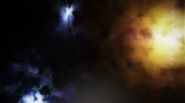 Uzay bulutsusu ve yıldızlar