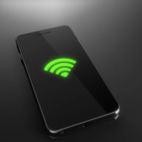 Wi-fi signal on smart phone — Stock Photo, Image