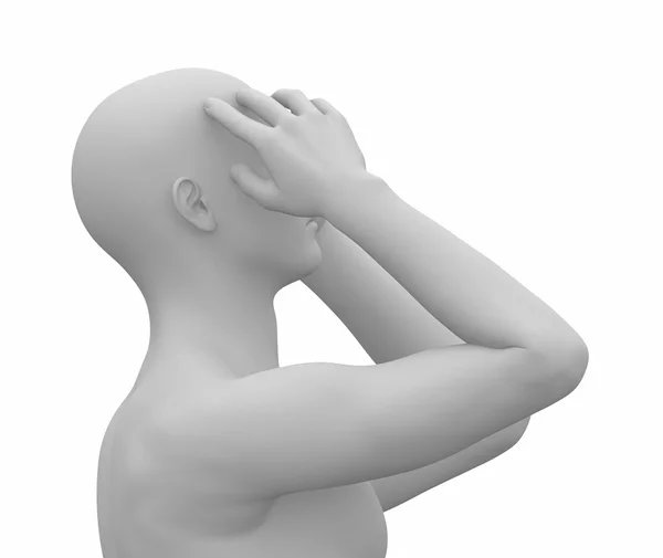 Adam baş ağrısı ile acı — Stok fotoğraf