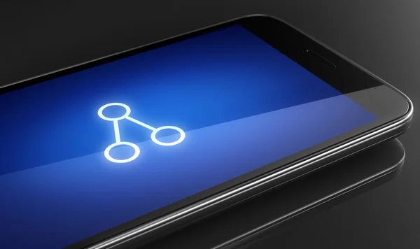 Condividere smartphone concetto touchscreen — Foto Stock