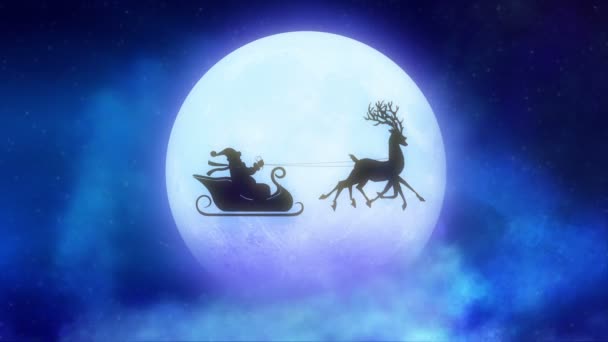 Santa Claus con renos — Vídeos de Stock
