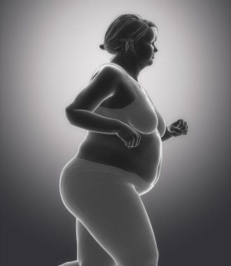 Kadın daha iyi şekil için koşu