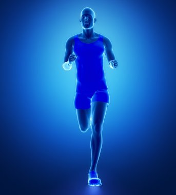 Running male in sport clothes