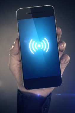 Wi-fi işareti akıllı telefon ekranında