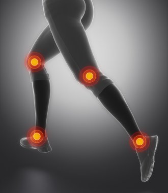 Leg most injured regoins in sport clipart