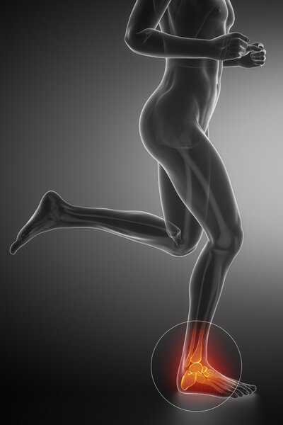 Бегущий человек со сканированием ног
