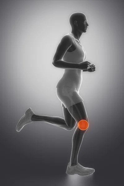 Jogging homem com Focado no joelho — Fotografia de Stock