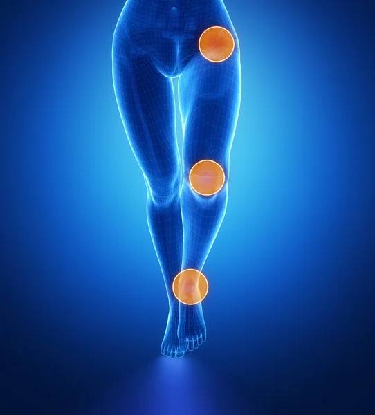 Regioni più ferite della gamba nello sport — Foto Stock