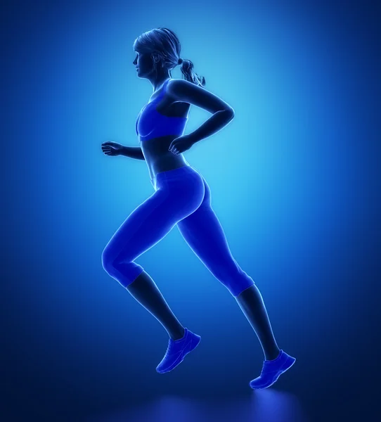 Running woman in sport clothes — Stock Photo, Image