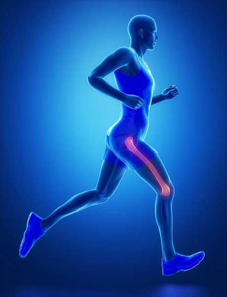 Běžící muž s nohou scan — Stock fotografie