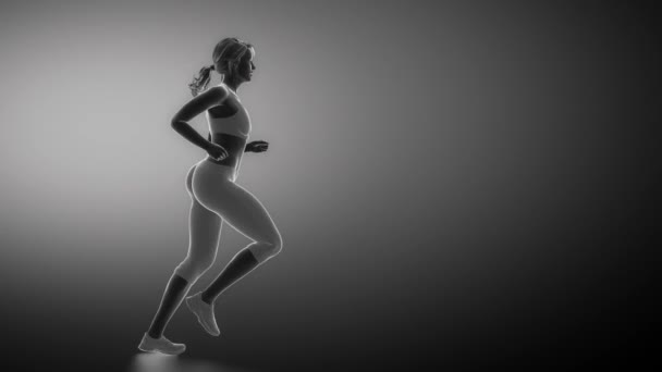 Runnig kobieta koncentruje się na staw kolanowy — Wideo stockowe