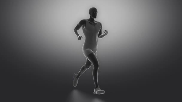 Correndo homem com articulações digitalização — Vídeo de Stock