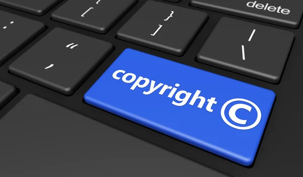 Copyright Symbol On Computer Keyboard — Stock Photo, Image