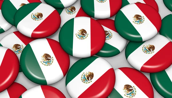 Meksyk flaga odznaki tło — Zdjęcie stockowe