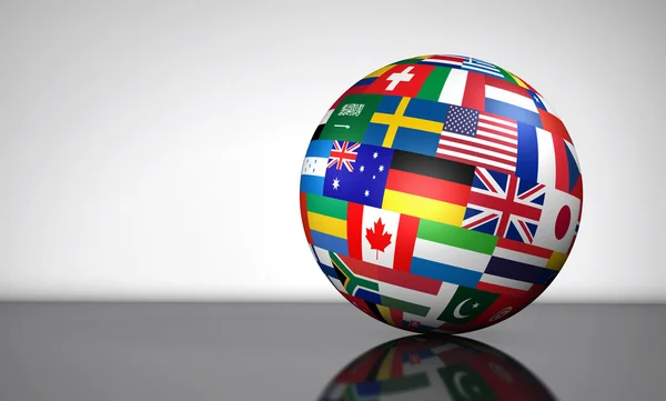 Global Business International Globe Flags — Stock Photo, Image