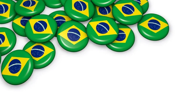 Vlag van Brazilië op knoppen Badges — Stockfoto